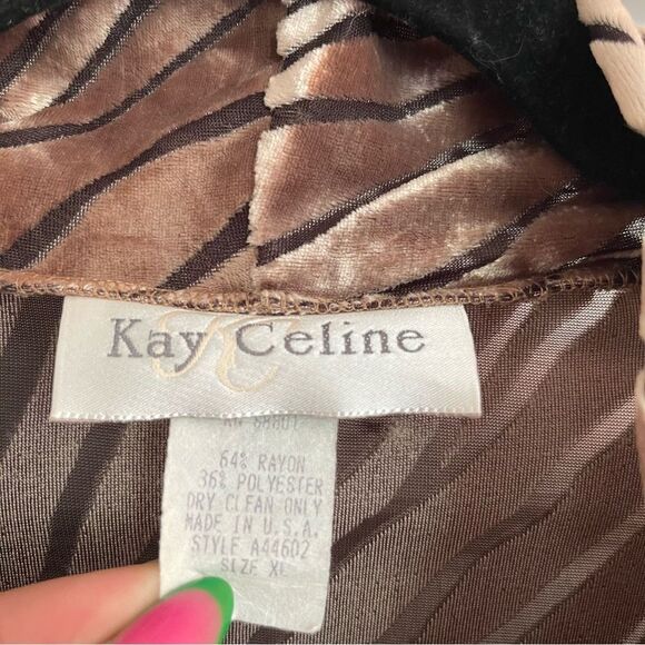 Cream/Brown and Black Velvet Zebra Print Bodysuit - Picture 4 of 11